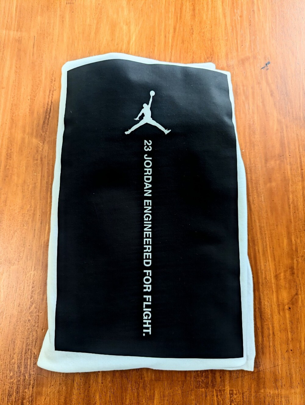 Jordan White Short-Sleeve Tee with Black Vertical Graphic